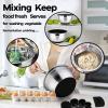 E-far Mixing Bowls with Lids Set, 23-Piece Stainless Steel Nesting Bowls with Black Airtight Lids and Non-Slip Bottoms, Size 5, 3, 2.5, 1.5, 1, 0.5QT, Great for Baking/Mixing/Prepping/Serving