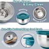 E-far Mixing Bowls with Lids Set, 23-Piece Stainless Steel Nesting Bowls with Blue Airtight Lids and Non-Slip Bottoms, Size 5, 3, 2.5, 1.5, 1, 0.5QT, Great for Baking/Mixing/Prepping/Serving