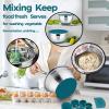 E-far Mixing Bowls with Lids Set, 23-Piece Stainless Steel Nesting Bowls with Blue Airtight Lids and Non-Slip Bottoms, Size 5, 3, 2.5, 1.5, 1, 0.5QT, Great for Baking/Mixing/Prepping/Serving