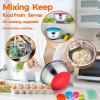 Mixing Bowls with Lids Set, E-far 23-Piece Stainless Steel Nesting Mixing Bowls with Colorful Airtight Lid and Non-Slip Bottoms, Size 5, 3, 2.5, 1.5, 1, 0.5QT, Great for Baking/Mixing/Prepping/Serving