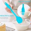 Silicone Spatula Set, E-far 5 PCS Heat Resistant Rubber Spatulas Utensils for Nonstick Cookware Baking Cooking Mixing, Seamless & Flexible, Dishwasher Safe – Blue