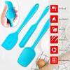 Silicone Spatula Set, E-far 5 PCS Heat Resistant Rubber Spatulas Utensils for Nonstick Cookware Baking Cooking Mixing, Seamless & Flexible, Dishwasher Safe – Blue