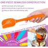 Silicone Spatula Set, E-far 9 PCS Heat Resistant Rubber Spatulas Kitchen Utensils for Nonstick Cookware Baking Cooking Mixing, Seamless & Flexible, Vibrant Colored & Dishwasher Safe