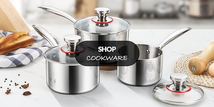 E-far Cookware & Bakeware Set，Nonstick Stainless Steel Mini Round Cake Pans Tin, Small Size for Baking Smash Cakes/Cheesecake, Stainless Steel Core & Non-toxic Coating