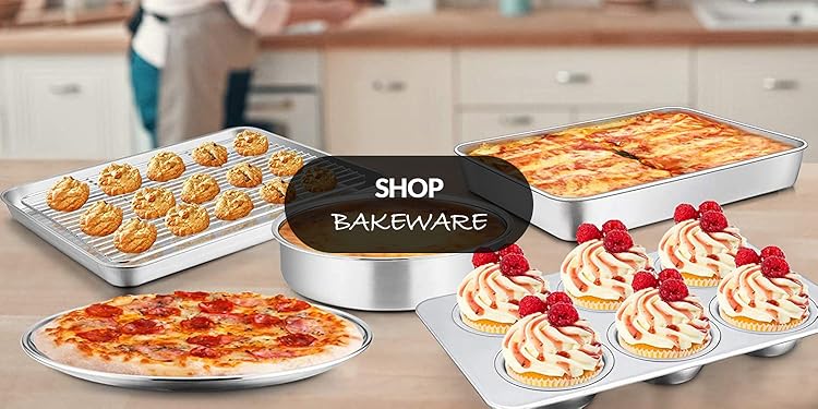 E-far Cookware & Bakeware Set，Nonstick Stainless Steel Mini Round Cake Pans Tin, Small Size for Baking Smash Cakes/Cheesecake, Stainless Steel Core & Non-toxic Coating