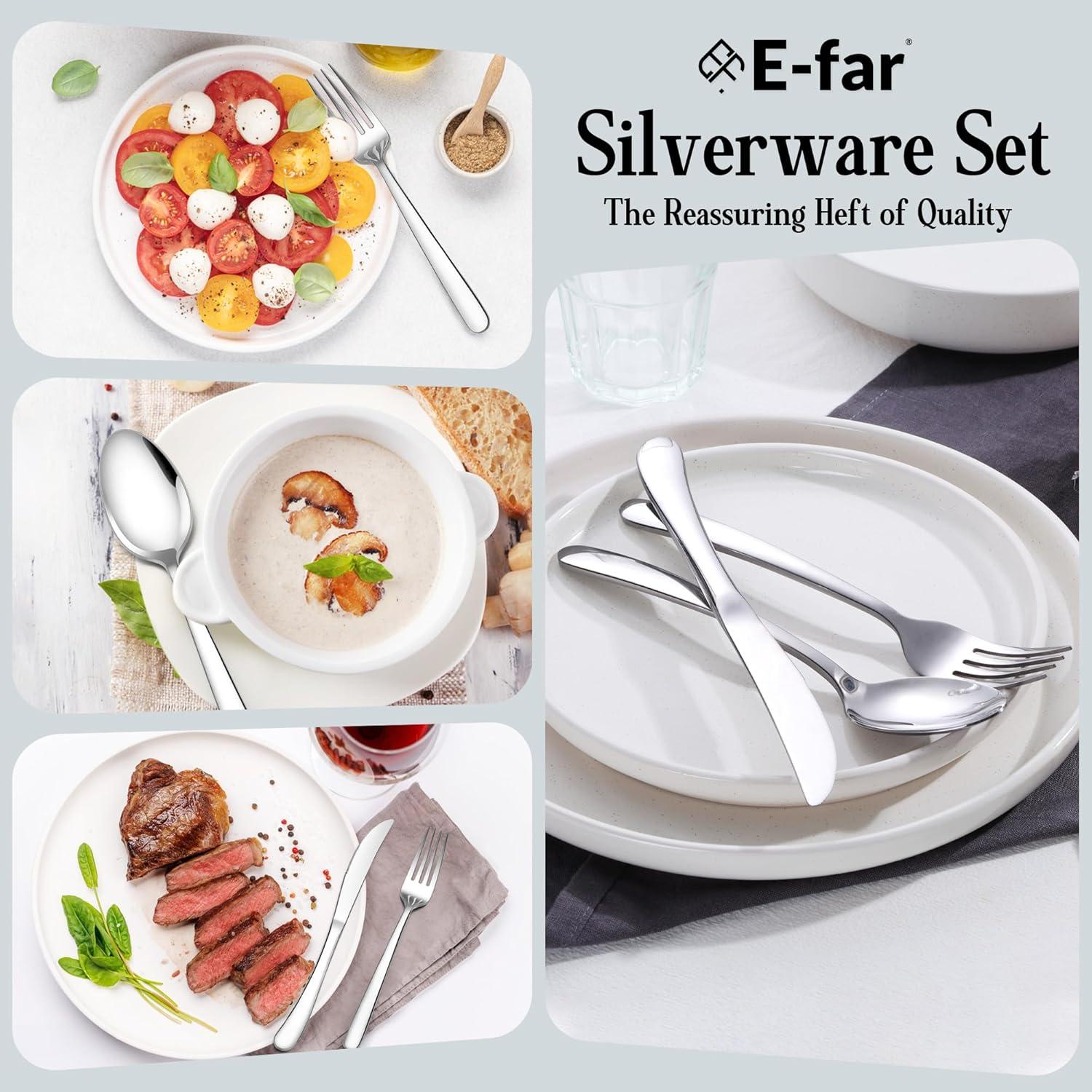 imageEfar Silverware Set for 2 10Piece Heavy Duty Stainless Steel Flatware Cutlery Set Mirror Polished amp Dishwasher Safe Includes Spoons and Forks Knives Ideal for Home Kitchen40