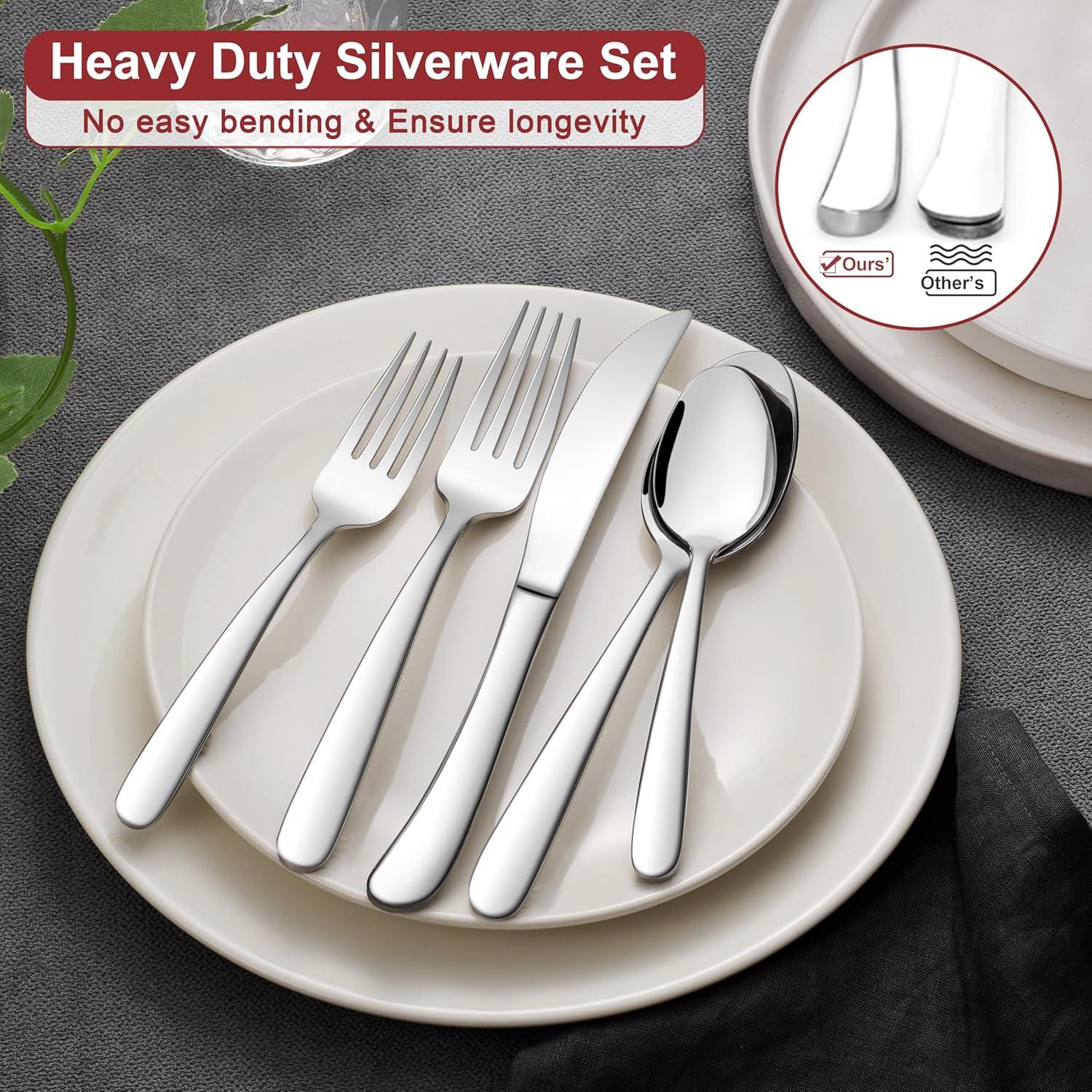 imageEfar Silverware Set for 2 10Piece Heavy Duty Stainless Steel Flatware Cutlery Set Mirror Polished amp Dishwasher Safe Includes Spoons and Forks Knives Ideal for Home Kitchen60