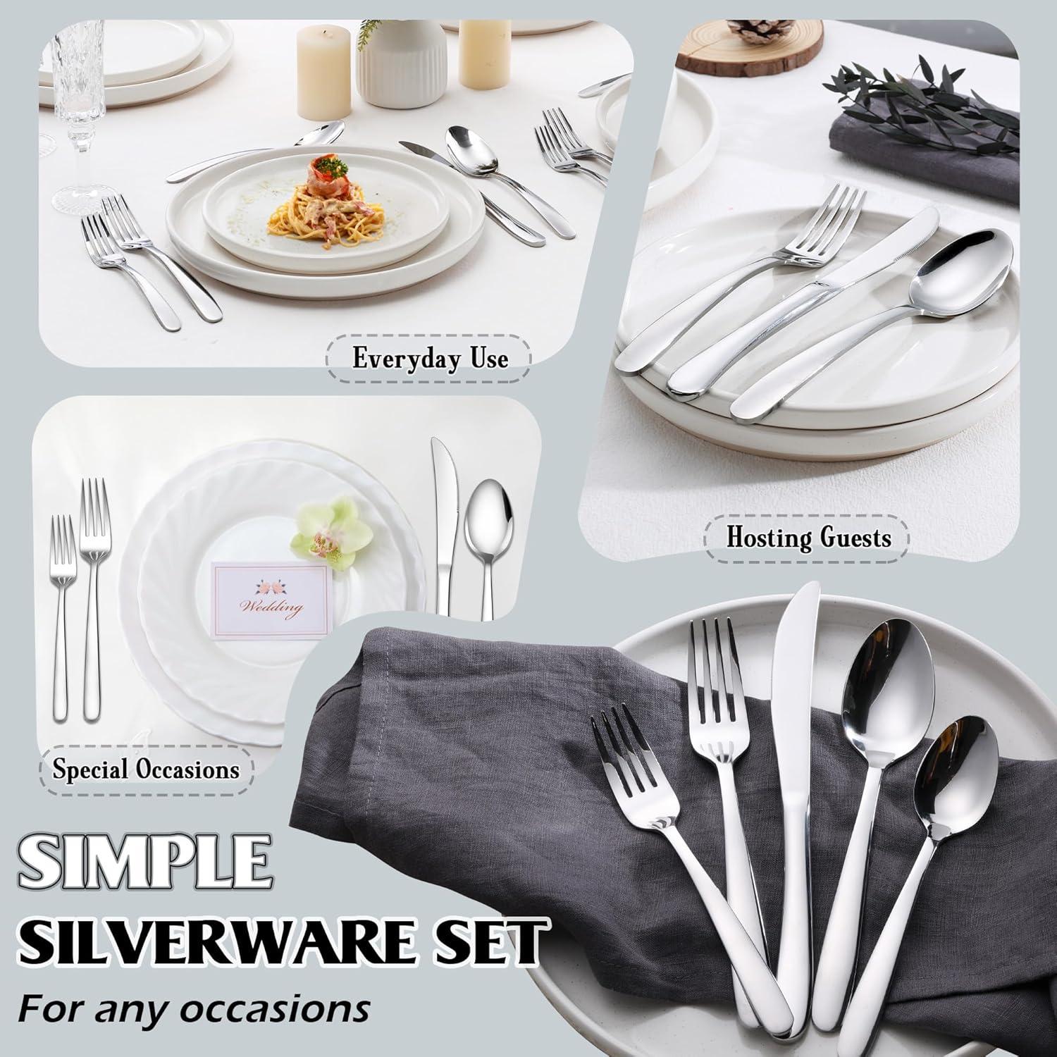 imageEfar Silverware Set for 2 10Piece Heavy Duty Stainless Steel Flatware Cutlery Set Mirror Polished amp Dishwasher Safe Includes Spoons and Forks Knives Ideal for Home Kitchen40