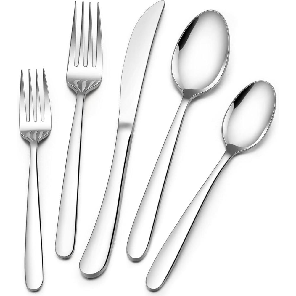 imageEfar Silverware Set for 2 10Piece Heavy Duty Stainless Steel Flatware Cutlery Set Mirror Polished amp Dishwasher Safe Includes Spoons and Forks Knives Ideal for Home Kitchen10