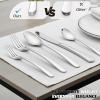 E-far Silverware Set for 2, 10-Piece Heavy Duty Stainless Steel Flatware Cutlery Set, Mirror Polished & Dishwasher Safe – Includes Spoons and Forks Knives Ideal for Home Kitchen(10)
