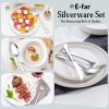 E-far Silverware Set for 2, 10-Piece Heavy Duty Stainless Steel Flatware Cutlery Set, Mirror Polished & Dishwasher Safe – Includes Spoons and Forks Knives Ideal for Home Kitchen(10)