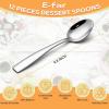E-far Teaspoons Set of 12, 6.7″ Stainless Steel Dessert Spoons Silverware for Home Kitchen Restaurant, Food Grade Small Coffee Tea Spoon, Mirror Finish & Squared Handle, Non-Toxic & Dishwasher Safe