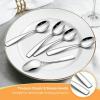 E-far Teaspoons Set of 12, 6.7″ Stainless Steel Dessert Spoons Silverware for Home Kitchen Restaurant, Food Grade Small Coffee Tea Spoon, Mirror Finish & Squared Handle, Non-Toxic & Dishwasher Safe