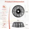E-far 10 Inch Non-stick Cake Pan, Heavy Duty Carbon Steel Tube Fluted Round Baking Pan,Buntz Pound Cake Pan Mold,Tube Bakeware, Easy Release & Easy to Clean, 10 Cup, Black(Gray)