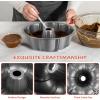 E-far 10 Inch Non-stick Cake Pan, Heavy Duty Carbon Steel Tube Fluted Round Baking Pan,Buntz Pound Cake Pan Mold,Tube Bakeware, Easy Release & Easy to Clean, 10 Cup, Black(Gray)