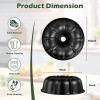 E-far 10 Inch Non-stick Cake Pan, Heavy Duty Carbon Steel Tube Fluted Round Baking Pan,Buntz Pound Cake Pan Mold,Tube Bakeware, Easy Release & Easy to Clean, 10 Cup, Black(Black)
