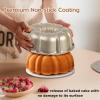E-far 10 Inch Non-stick Cake Pan, Heavy Duty Carbon Steel Tube Fluted Round Baking Pan,Buntz Pound Cake Pan Mold,Tube Bakeware, Easy Release & Easy to Clean, 10 Cup, Black(Champagne Gold)