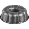 E-far 10 Inch Non-stick Cake Pan, Heavy Duty Carbon Steel Tube Fluted Round Baking Pan,Buntz Pound Cake Pan Mold,Tube Bakeware, Easy Release & Easy to Clean, 10 Cup, Black(Gray)