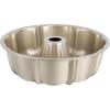 E-far 10 Inch Non-stick Cake Pan, Heavy Duty Carbon Steel Tube Fluted Round Baking Pan,Buntz Pound Cake Pan Mold,Tube Bakeware, Easy Release & Easy to Clean, 10 Cup, Black(Champagne Gold)
