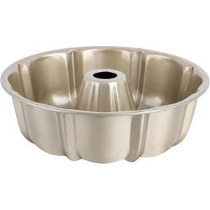 E-far 10 Inch Non-stick Cake Pan, Heavy Duty Carbon Steel Tube Fluted Round Baking Pan,Buntz Pound Cake Pan Mold,Tube Bakeware, Easy Release & Easy to Clean, 10 Cup, Black(Champagne Gold)