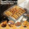 E-far Air Fryer Basket for Oven, Large 16” x 12” Stainless Steel Air Fryer Pan and Crisper Tray, Air Fryer Rack with Baking Pan for Crisper Foods Frying Baking Roasting, Dishwasher Safe(2)