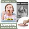E-far Stainless Steel Toddler Plates with Suction – 9″ Kids Plates, 4-Pack Divided Unbreakable & Non-Slip Baby Dishes with Removable Silicone Sleeves, Dishwasher Safe