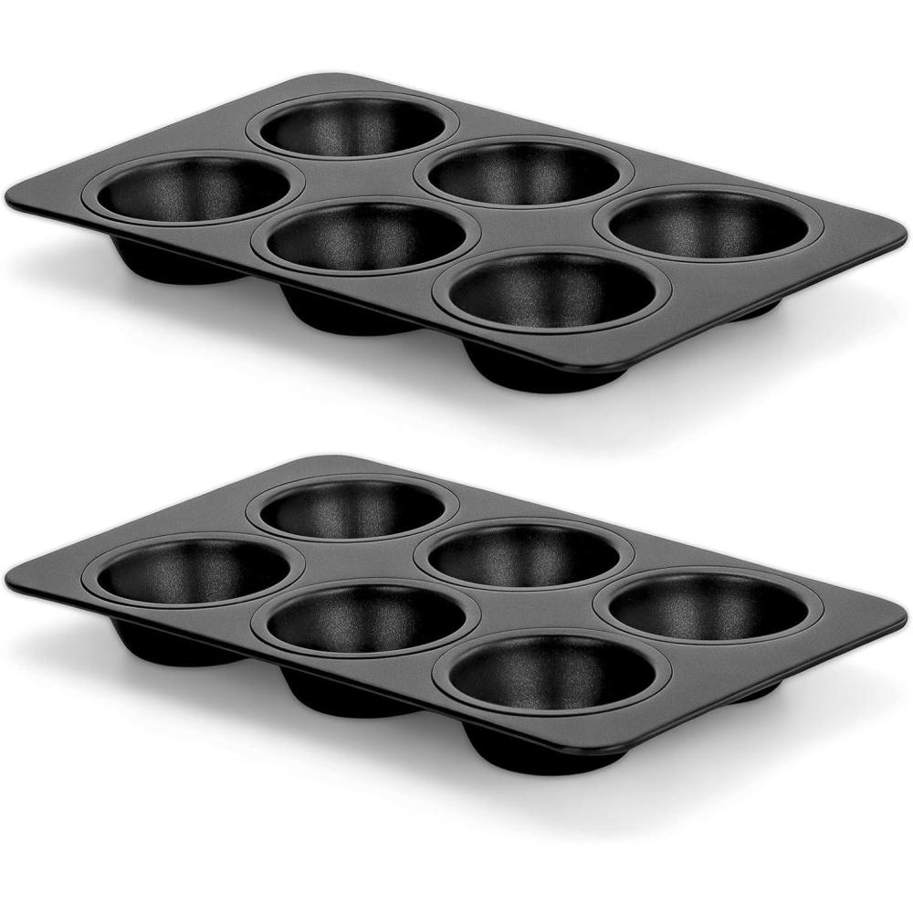imageEfar Nonstick Muffin Pan Set of 2 6Cup Muffin Cupcake Pan Tin for Oven Baking Easy Release amp Clean Regular Size 1144 x 712 x 125 Inch2 Pcs