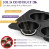 E-far Non-stick Muffin Pan Set of 2, 6-Cup Muffin Cupcake Pan Tin for Oven Baking, Easy Release & Clean, Regular Size – 11.44 x 7.12 x 1.25 Inch(2 Pcs)