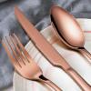 E-far Silverware Set Copper Color Service for 4, 20 Piece Brass Gold Stainless Steel Flatware Cutlery Set, Perfect for Wedding/Party/Restaurant/Hotel, Mirror Polished & Dishwasher Safe(Copper – Streamlined Handle)