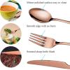 E-far Silverware Set Copper Color Service for 4, 20 Piece Brass Gold Stainless Steel Flatware Cutlery Set, Perfect for Wedding/Party/Restaurant/Hotel, Mirror Polished & Dishwasher Safe(Copper – Streamlined Handle)