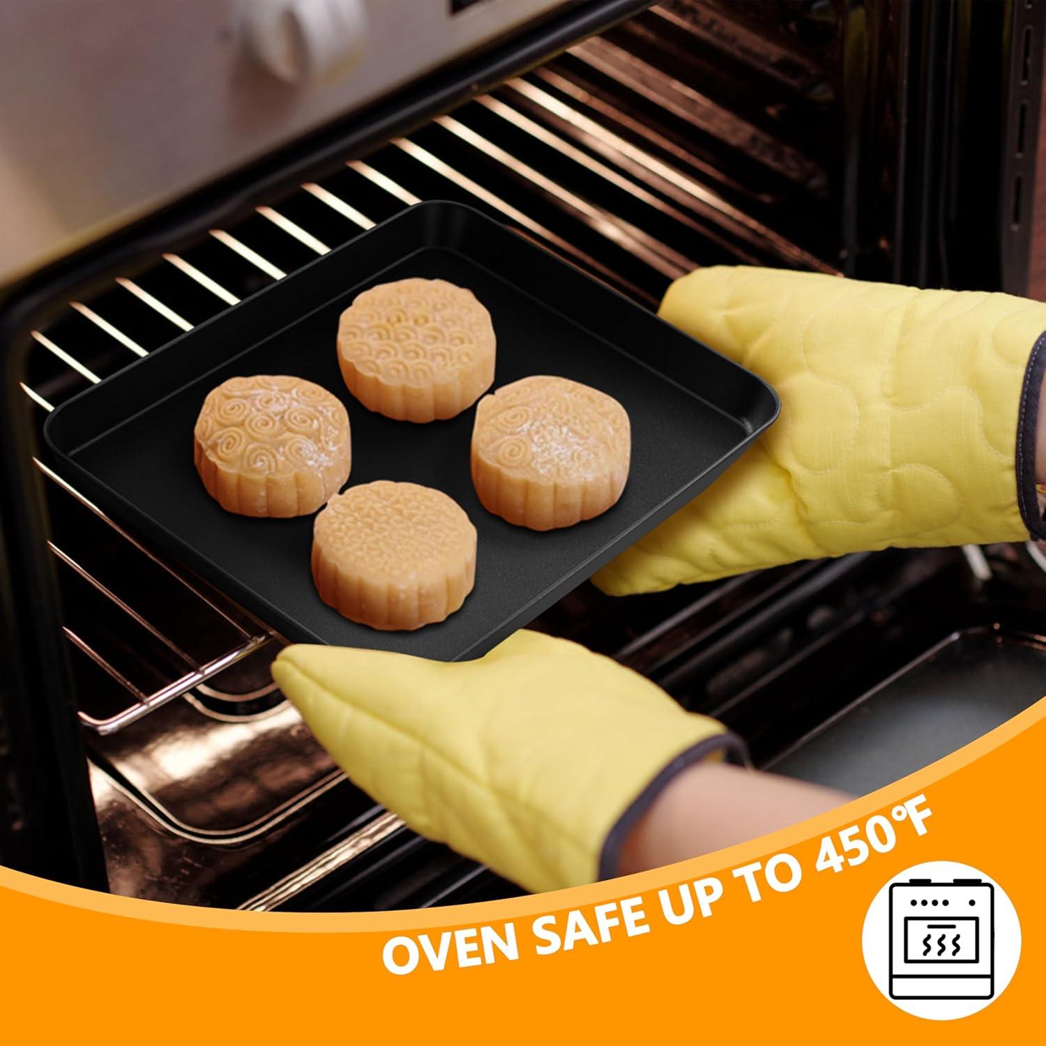 imageEfar Nonstick Baking Sheet with Rack Set 16 x 12 x 1 Inch Cookie Sheet Baking Pans with Cooling Racks Warp Resistant amp HeavyDuty NonToxic amp Easy Clean 2 Pans 2 Racks105x8x1
