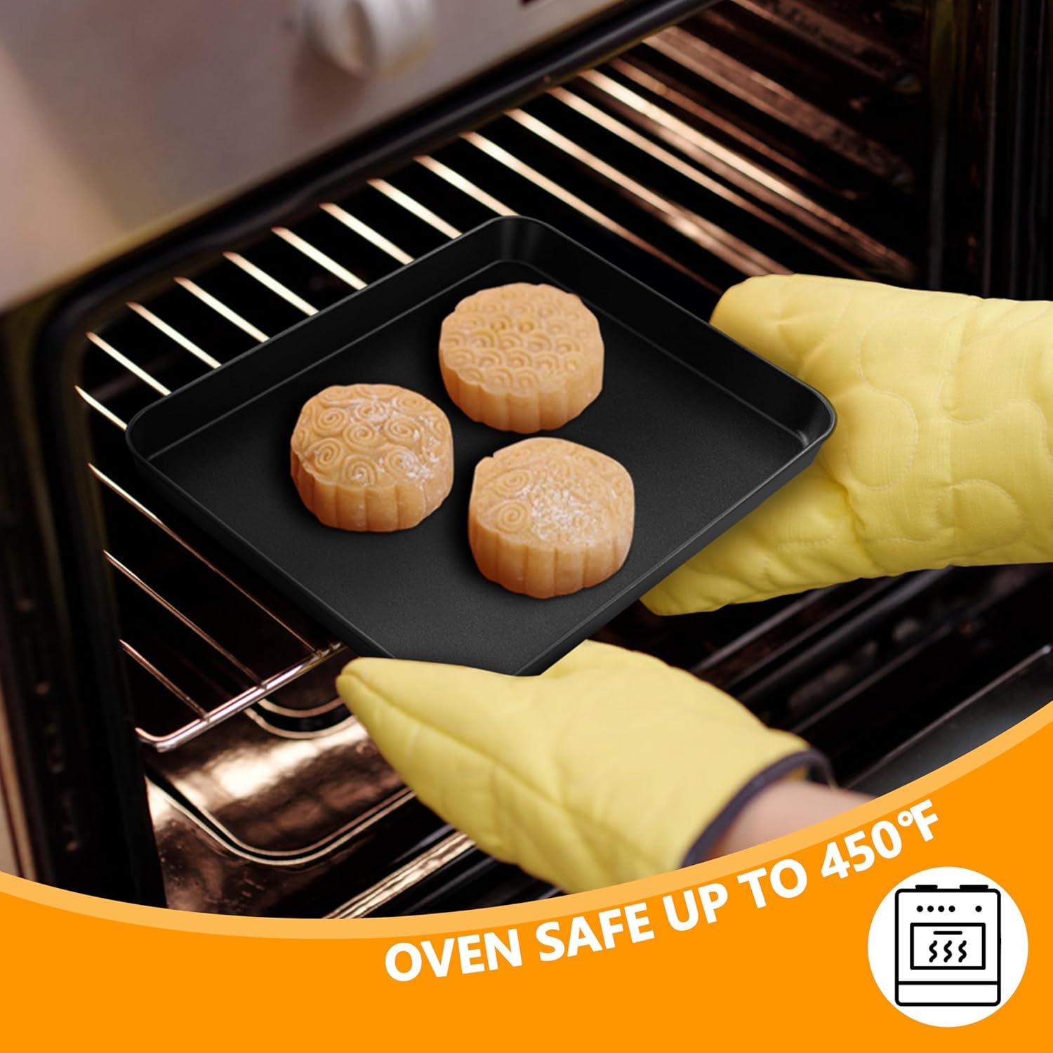 imageEfar Nonstick Baking Sheet with Rack Set 16 x 12 x 1 Inch Cookie Sheet Baking Pans with Cooling Racks Warp Resistant amp HeavyDuty NonToxic amp Easy Clean 2 Pans 2 Racks9x7x1