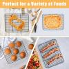 E-far Nonstick Baking Sheet with Rack Set, 16 x 12 x 1 Inch Cookie Sheet Baking Pans with Cooling Racks, Warp Resistant & Heavy-Duty, Non-Toxic & Easy Clean (2 Pans + 2 Racks)(9”x7”x1”)