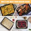 E-far Nonstick Baking Sheet with Rack Set, 16 x 12 x 1 Inch Cookie Sheet Baking Pans with Cooling Racks, Warp Resistant & Heavy-Duty, Non-Toxic & Easy Clean (2 Pans + 2 Racks)(12.5”x9.5”x1”)