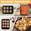 E-far Nonstick Baking Sheet with Rack Set, 16 x 12 x 1 Inch Cookie Sheet Baking Pans with Cooling Racks, Warp Resistant & Heavy-Duty, Non-Toxic & Easy Clean (2 Pans + 2 Racks)(10.5”x8”x1”)