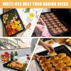 E-far Nonstick Baking Sheet with Rack Set, 16 x 12 x 1 Inch Cookie Sheet Baking Pans with Cooling Racks, Warp Resistant & Heavy-Duty, Non-Toxic & Easy Clean (2 Pans + 2 Racks)(16”x12”x1”)