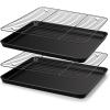 E-far Nonstick Baking Sheet with Rack Set, 16 x 12 x 1 Inch Cookie Sheet Baking Pans with Cooling Racks, Warp Resistant & Heavy-Duty, Non-Toxic & Easy Clean (2 Pans + 2 Racks)(16”x12”x1”)
