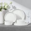 E-far Stoneware Dinnerware Sets for 2, 6-Piece Plates and Bowls Sets, Chip & Scratch Resistant Ribbed Dish Set for Home Restaurant, Microwave & Dishwasher Safe, Dusty Blue(Speckled White)