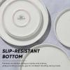 E-far 7.9 Inch Ceramic Dinner Plates, 6-Piece Stoneware Salad Plates with Raised Edges, Chip & Scratch Resistant | Microwave & Dishwasher Safe Dessert Dishes for Appetizer Salad, Speckled Khaki(Speckled White)