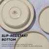 E-far White Dinner Plates Set of 6, 10.5 Inch Stoneware Dinner Plates with Raised Edges, Chip & Scratch Resistant | Microwave & Dishwasher Safe Modern Ceramic Dishes for Dessert Salad, Speckled White(Deep Khaki)