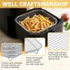 E-far Air Fryer Rack, 7.9” Round Air Fryer Basket Accessories for Oven, 3-Tier Stackable Stainless Steel Dehydrator Rack Set for Frying Roasting, With Silicon Feet & Anti-scald Clip, Dishwasher Safe(7.7 inch Square Rack)