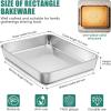 E-far Lasagna Pan, Stainless Steel Rectangular Baking Pan, 12⅓x9¾x2 Inch Sheet Cake Pan Metal Bakeware Oven Tray for Brownie Casserole, No-Toxic & Heavy Duty, Rust-Resistance & Dishwasher Safe(12.2×9.5)