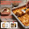 E-far Lasagna Pan, Stainless Steel Rectangular Baking Pan, 12⅓x9¾x2 Inch Sheet Cake Pan Metal Bakeware Oven Tray for Brownie Casserole, No-Toxic & Heavy Duty, Rust-Resistance & Dishwasher Safe(10.2×7.9)