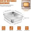 E-far Lasagna Pan, Stainless Steel Rectangular Baking Pan, 12⅓x9¾x2 Inch Sheet Cake Pan Metal Bakeware Oven Tray for Brownie Casserole, No-Toxic & Heavy Duty, Rust-Resistance & Dishwasher Safe(9.1×6.7)