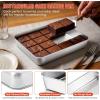 E-far Lasagna Pan, Stainless Steel Rectangular Baking Pan, 12⅓x9¾x2 Inch Sheet Cake Pan Metal Bakeware Oven Tray for Brownie Casserole, No-Toxic & Heavy Duty, Rust-Resistance & Dishwasher Safe(10.2×7.9)