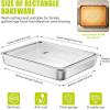 E-far Lasagna Pan, Stainless Steel Rectangular Baking Pan, 12⅓x9¾x2 Inch Sheet Cake Pan Metal Bakeware Oven Tray for Brownie Casserole, No-Toxic & Heavy Duty, Rust-Resistance & Dishwasher Safe(12.2×9.5 with lid)