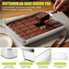 E-far Lasagna Pan with Lid, Stainless Steel Rectangular Cake Baking Pan with Cover, 12⅓x9¾x2 Inch Metal Bakeware Brownie Casserole Oven Tray Sheet, Deep Side & Heavy Duty, Anti-Rust & Dishwasher Safe(12.2×9.5 with lid)