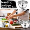 E-far Mixing Bowls With Lids Sets of 5, 10-Piece Stainless Steel Salad Metal Nesting Bowl for Baking Cooking and Prepping, Airtight Lid & Stackable Design, Size 4.6, 3, 2.1, 1.5, 0.7 QT, Black(Black)