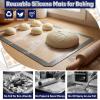 E-far Small Silicone Baking Mats, 2-Pack Nonstick Reusable Silicone Mat for Toaster Oven Pan Baking Cookie, Fit 7.5×10” Rectangle Sheet Tray for Steak, Food Grade & Heat-Resistant, Easy Clean, Gray(11.5×8.7 inch)
