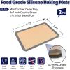 E-far Small Silicone Baking Mats, 2-Pack Nonstick Reusable Silicone Mat for Toaster Oven Pan Baking Cookie, Fit 7.5×10” Rectangle Sheet Tray for Steak, Food Grade & Heat-Resistant, Easy Clean, Gray(8.3×6 inch)